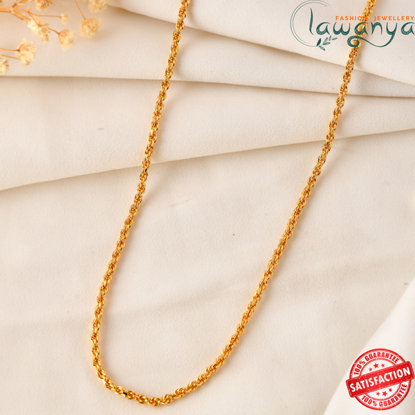 Short Gold Rope Chain – 18-Inch Twisted Link Necklace 231