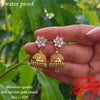 Gold Plated Jhumka Featuring Diamond Model White Stones