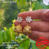 Gold Plated Jhumka Featuring Diamond Model White Stones