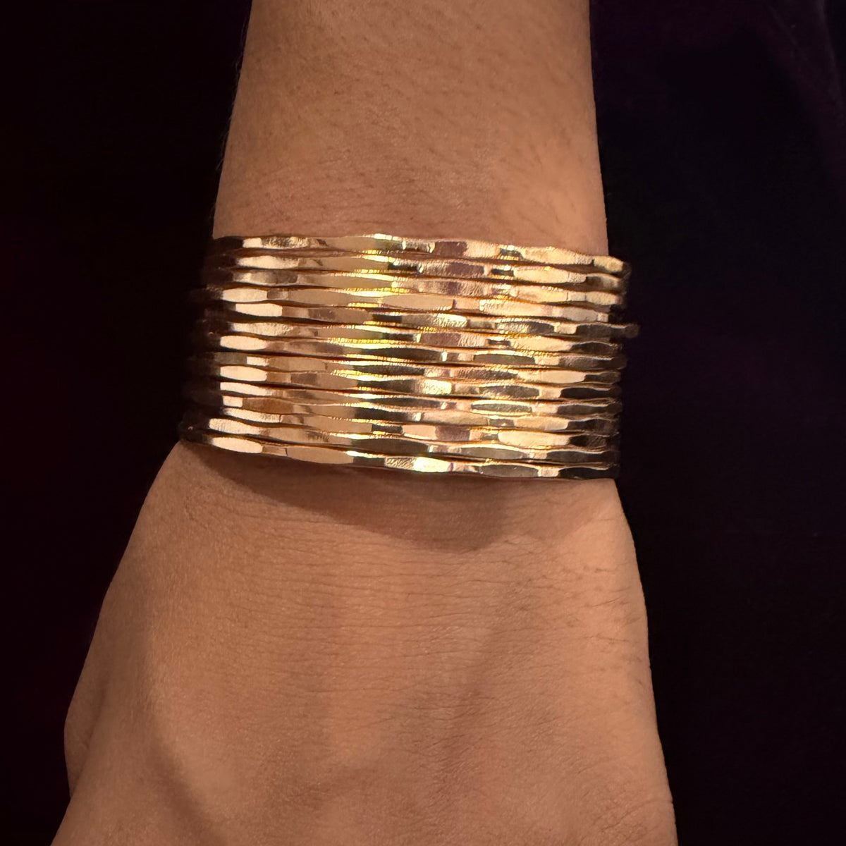 🔥 Royal Hammered Gold Cuff Bracelet – Premium Statement Kada for Women ✨ sku 1116