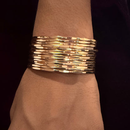 🔥 Royal Hammered Gold Cuff Bracelet – Premium Statement Kada for Women ✨ sku 1116