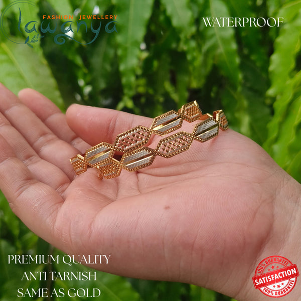 Gold Look Designer Bangles – Anti Tarnish | Waterproof