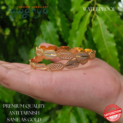 Gold Look Designer Bangles – Anti Tarnish | Waterproof