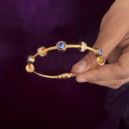 🧿 Evil Eye Charm Gold Bracelet – Premium Protection & Style Kada ✨ sku 1114