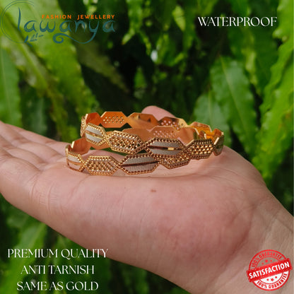 Gold Look Designer Bangles – Anti Tarnish | Waterproof