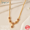 Elegant Gold Plated Dollar Chain Featuring Ruby & CZ Stones – 550