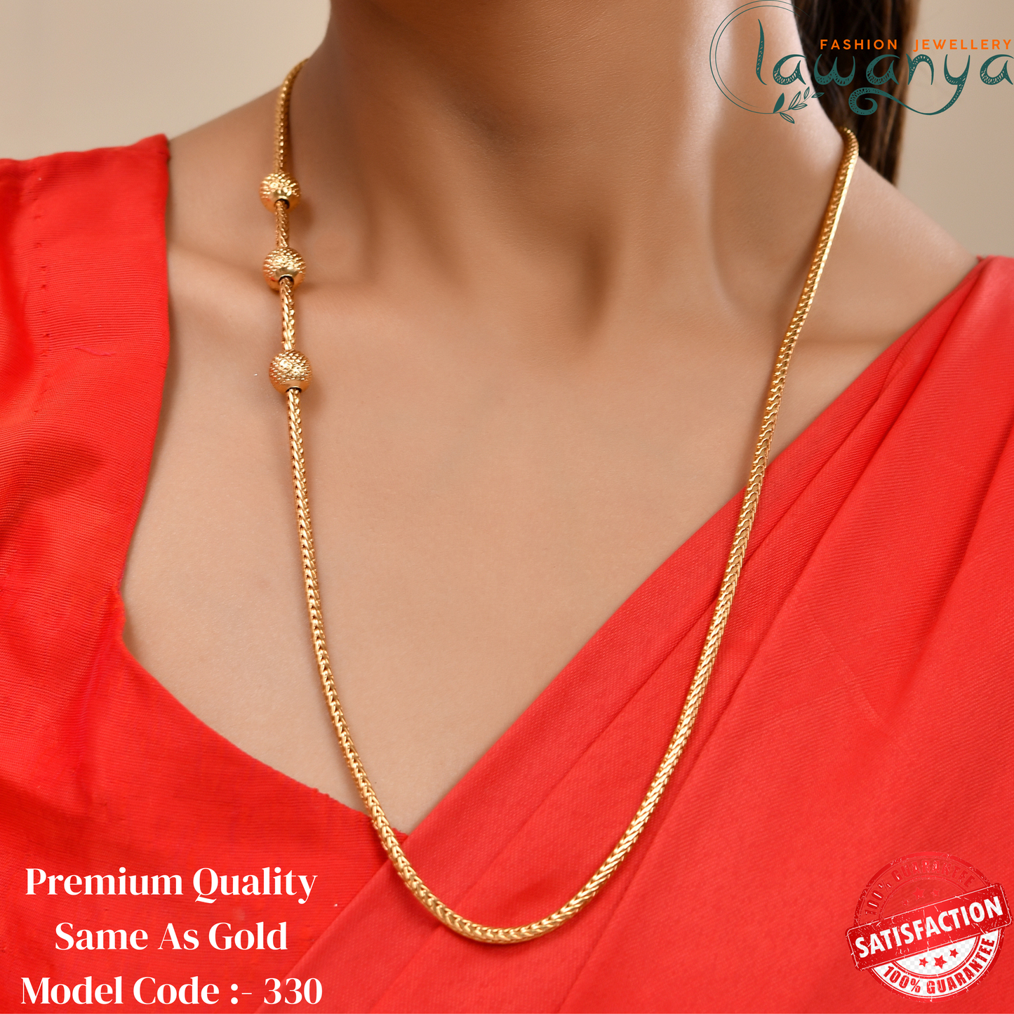 24 Inches Gold Ball Mope Chain - One Gram Plating 330