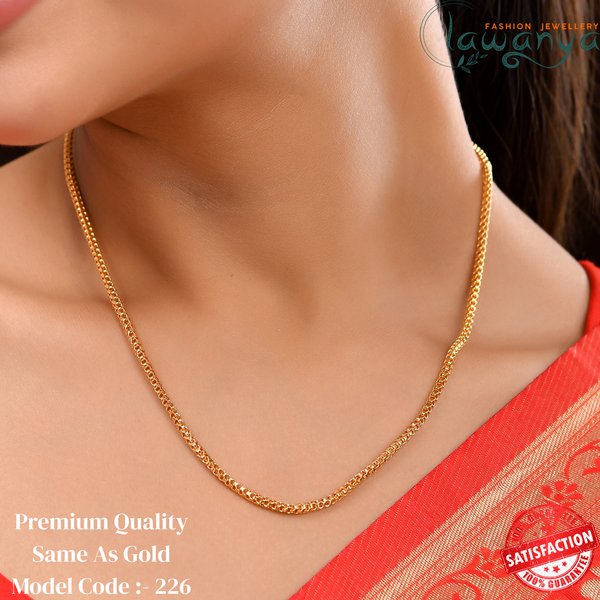 Classic Gold-Plated Curb Link Chain for Women 226