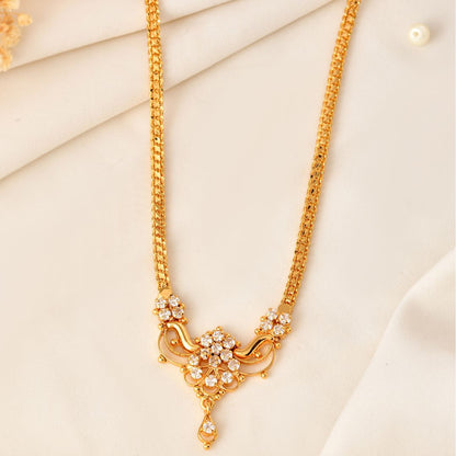 Gold Replica Necklace with white AD Stones 940