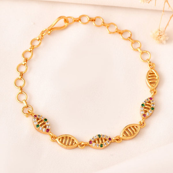 Sparkling Stone Gold-Plated Bracelet – Adjustable & Tarnish-Free 315