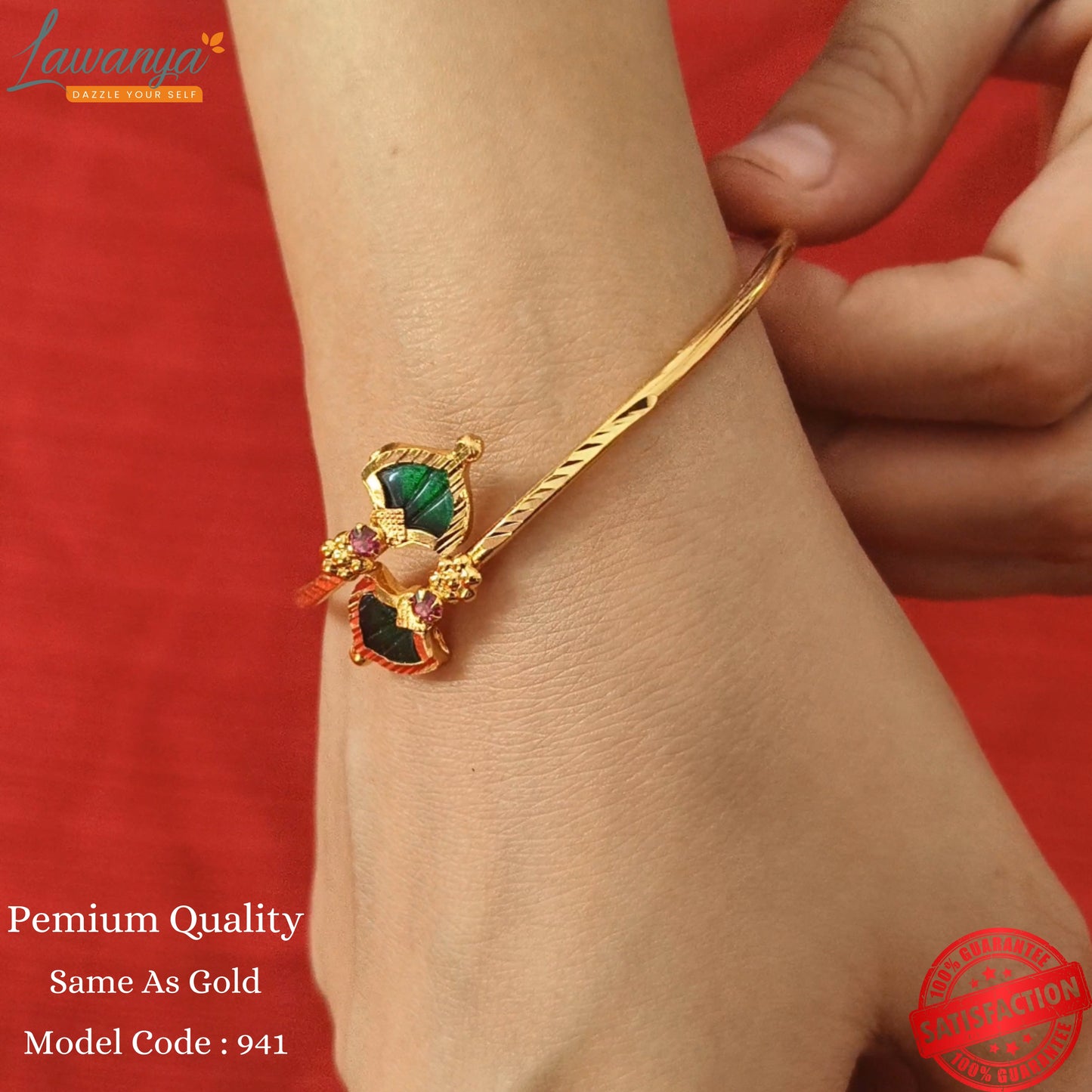 Adjustable Palakka Bracelet - One Gram Plated