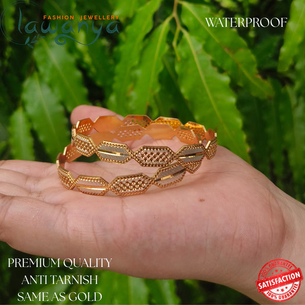 Gold Look Designer Bangles – Anti Tarnish | Waterproof