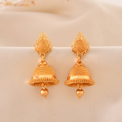 Premium Gold Plated Traditional Jhumkas – Anti-Tarnish Quality 428