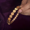 Blooming Daisy Gold Bracelet – Elegant Floral Designer Kada with Crystal Shine sku 1112