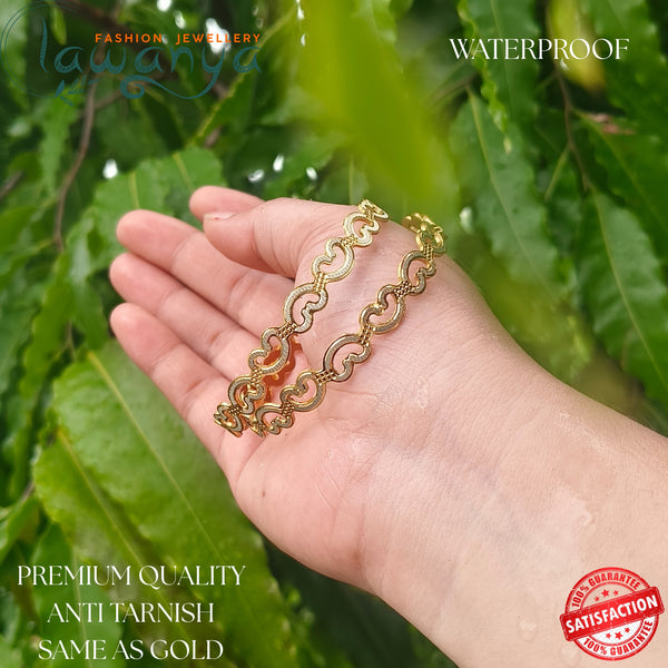 Bling-Ready Gold Finish Bangles – Tarnish-Free Wear