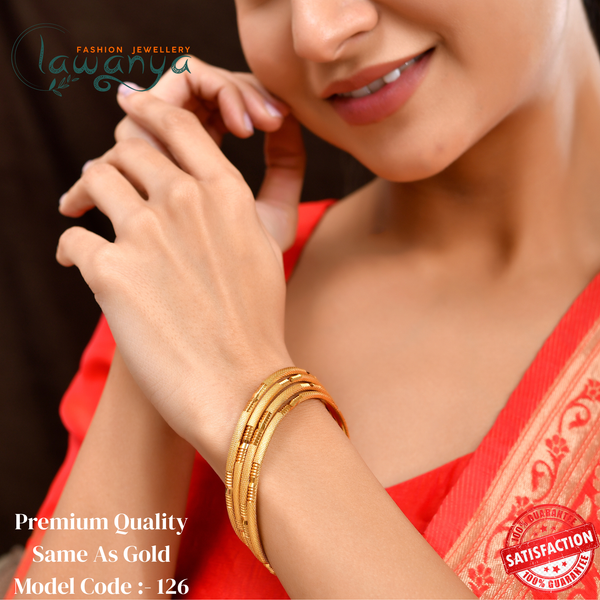 Gold Plated Plain Bangles 126