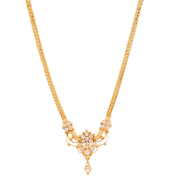 Gold Replica Necklace with white AD Stones 940