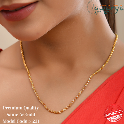 Short Gold Rope Chain – 18-Inch Twisted Link Necklace 231