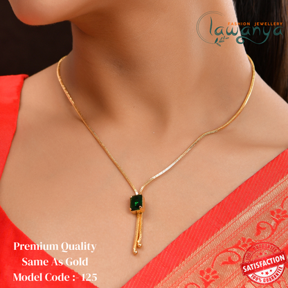 18-Inch Lightweight Ruby Stone Chain – One Gram Gold Style 125