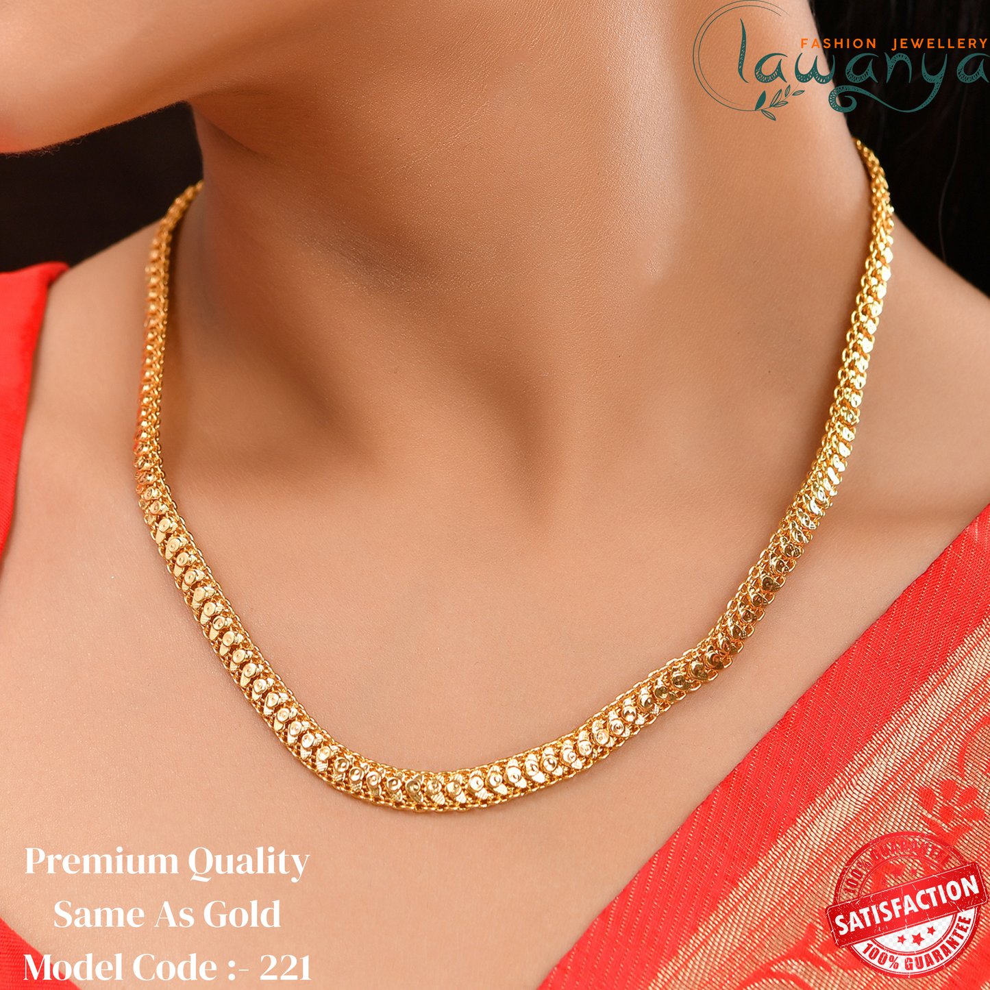 18-Inch High-polished Gold-Plated Chain Double-layered mesh design for a rich traditional appeal 221