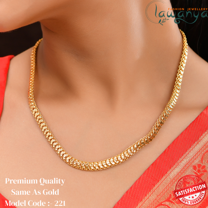 18-Inch High-polished Gold-Plated Chain Double-layered mesh design for a rich traditional appeal 221