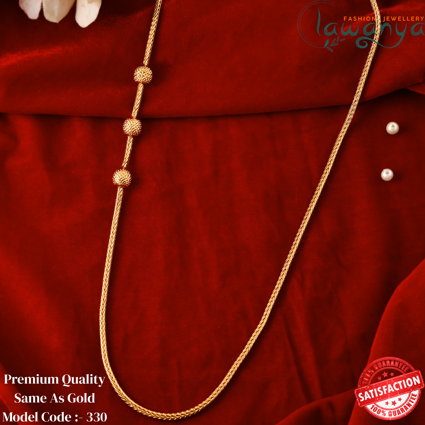 24 Inches Gold Ball Mope Chain - One Gram Plating 330