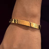 Elite Gold Pattern Bracelet – Modern Luxury with Premium Shine 💖 sku 1110