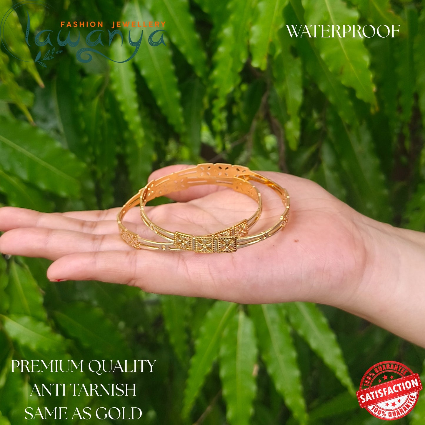 Trendy Gold Look Bangles – No Fading, No Tarnish!