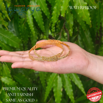 Trendy Gold Look Bangles – No Fading, No Tarnish!