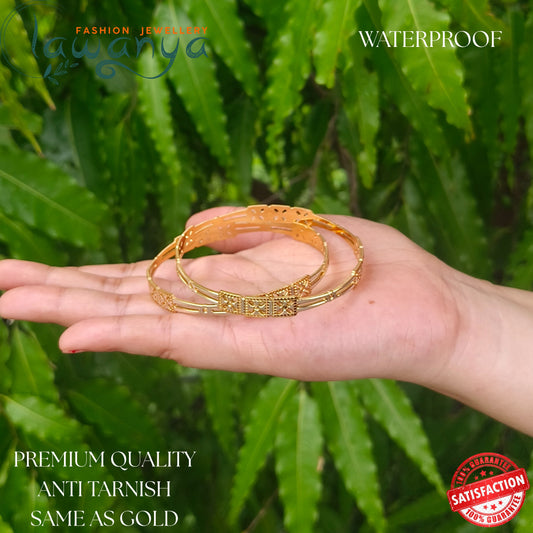 Trendy Gold Look Bangles – No Fading, No Tarnish!