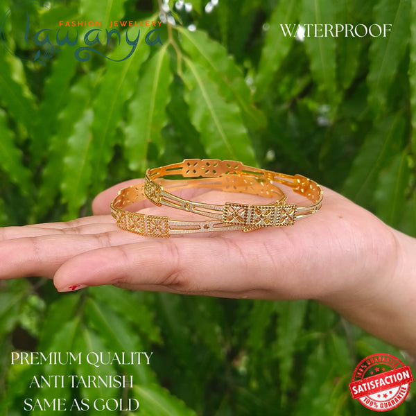 Trendy Gold Look Bangles – No Fading, No Tarnish!
