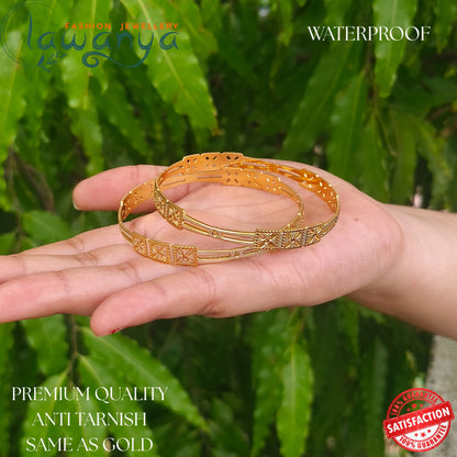 Trendy Gold Look Bangles – No Fading, No Tarnish!