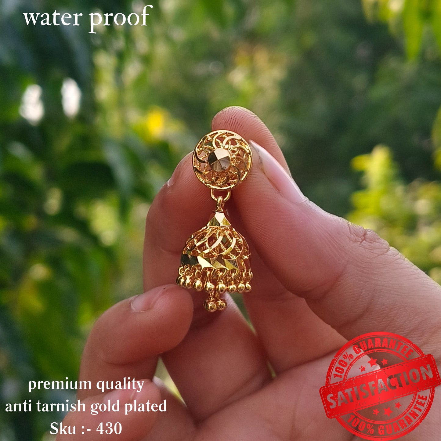 Superior Gold Plated Jhumka Earrings