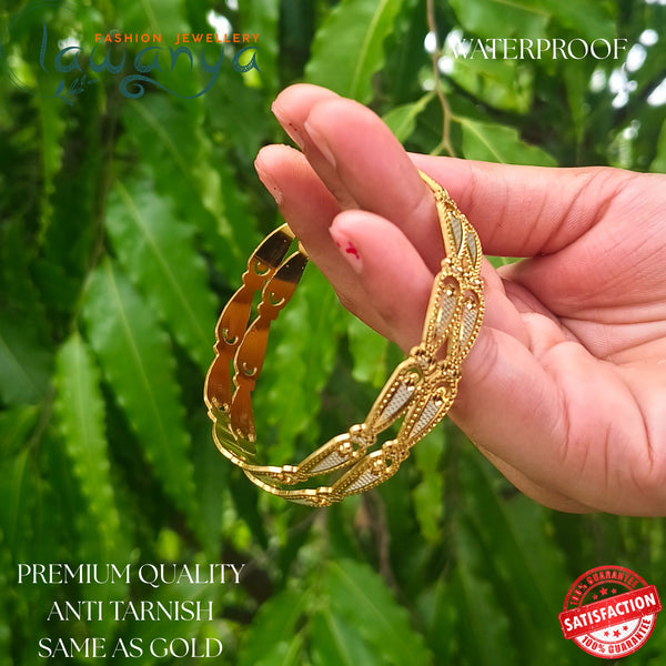 Luxury Designer Bangles – Real Gold Finish | Waterproof