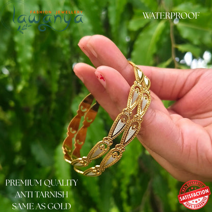 Luxury Designer Bangles – Real Gold Finish | Waterproof