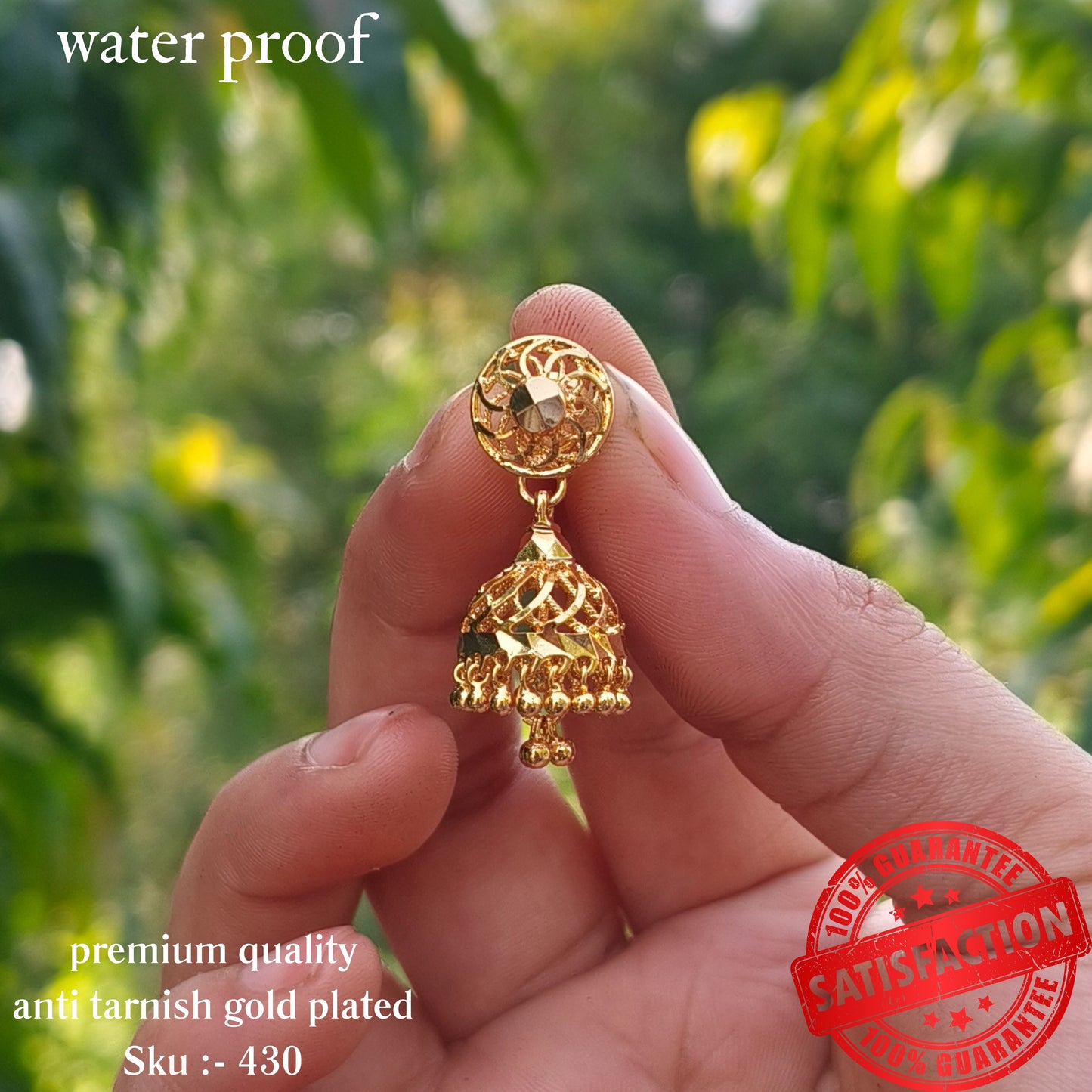 Superior Gold Plated Jhumka Earrings