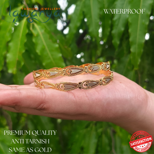 Luxury Designer Bangles – Real Gold Finish | Waterproof