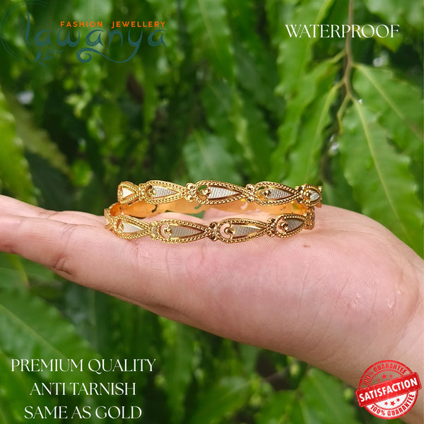 Luxury Designer Bangles – Real Gold Finish | Waterproof