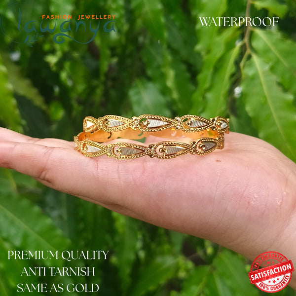 Luxury Designer Bangles – Real Gold Finish | Waterproof