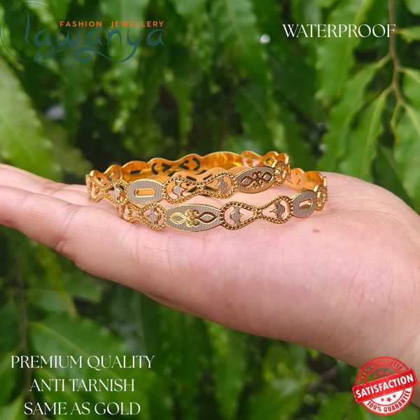 Trendy Gold Look Bangles – No Fading, No Tarnish!