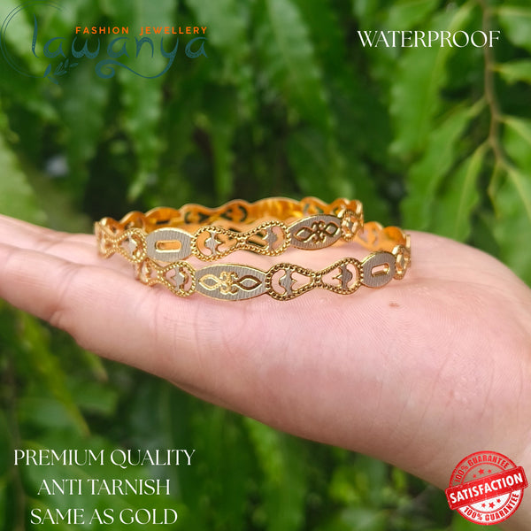 Trendy Gold Look Bangles – No Fading, No Tarnish!