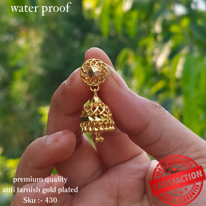 Superior Gold Plated Jhumka Earrings