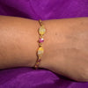 Royal Pink Stone Bracelet – Delicate Luxury Fashion Jewelry sku 1123