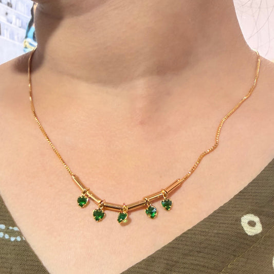 Signature Emerald Clover Chain – Elegant Everyday Luxury Jewelry sku 136
