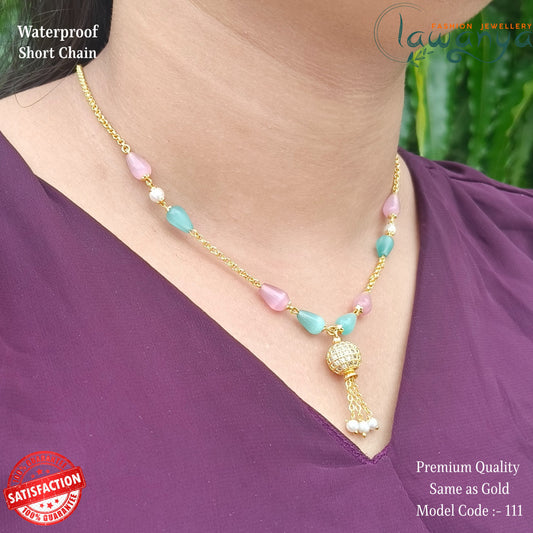 18-Inch Classic Pearl Chain with Gold polished Finish