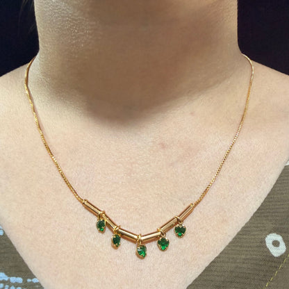 Signature Emerald Clover Chain – Elegant Everyday Luxury Jewelry sku 136