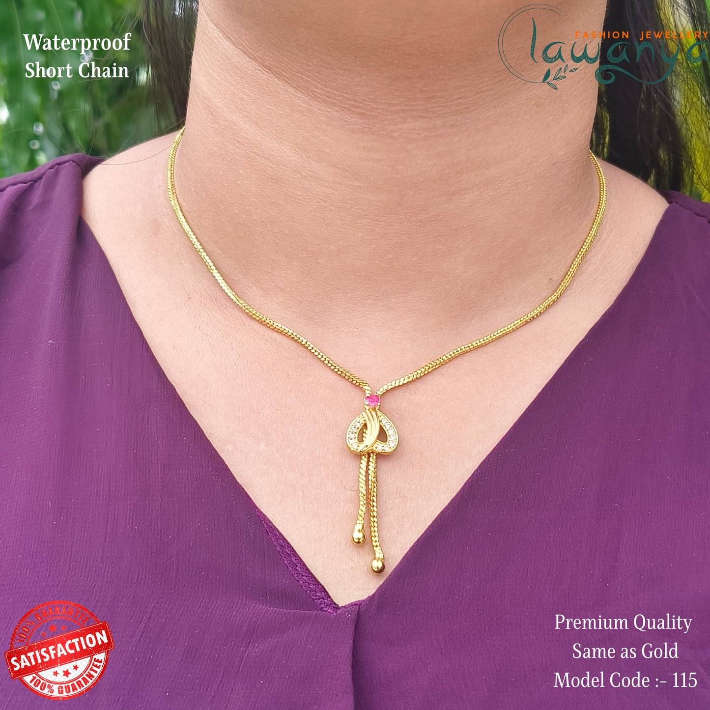 18” Short Chain with Cute Heart Charm
