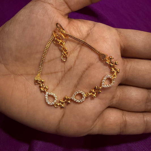 Golden Starlight Bracelet – Premium Crystal Charm Design sku 1122