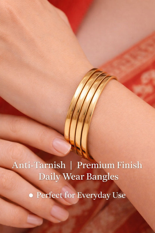 Gold Model Plain Bangles ( One Gram Plated ) 4 bangles 382