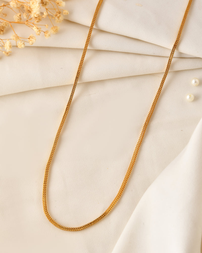Royal 24-Inch High-Polished Gold-Plated Chain – Lightweight Elegance for Everyday Glam 851